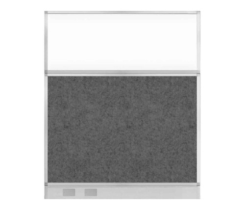 Hush Panel Electrical 6'h x 5'w Acoustic Control Dark Gray with Clear Poly