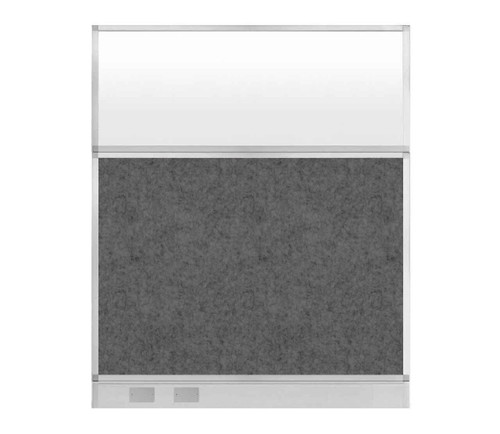 Hush Panel Electrical 6'h x 5'w Acoustic Control Dark Gray with Frosted Poly