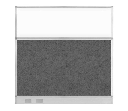 Hush Panel Electrical 6'h x 6'w Acoustic Control Dark Gray with Clear Poly
