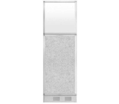 Hush Panel Electrical 6'h x 2'w Acoustic Control Marble Gray with Frosted Poly