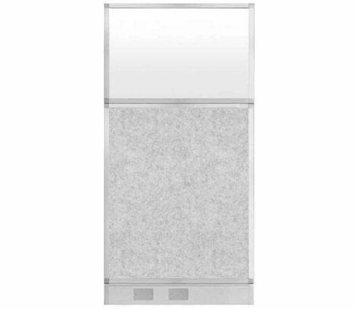 Hush Panel Electrical 6'h x 3'w Acoustic Control Marble Gray with Frosted Poly