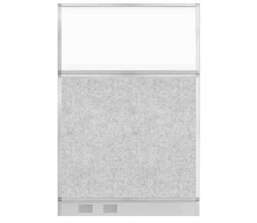Hush Panel Electrical 6'h x 4'w Acoustic Control Marble Gray with Clear Poly