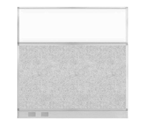 Hush Panel Electrical 6'h x 6'w Acoustic Control Marble Gray with Clear Poly
