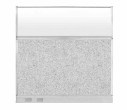 Hush Panel Electrical 6'h x 6'w Acoustic Control Marble Gray with Frosted Poly