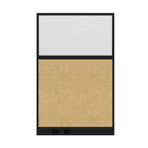 Hush Panel Electrical 6'h x 4'w Acoustic Control Beige with Fluted Poly with Matte Black Frame