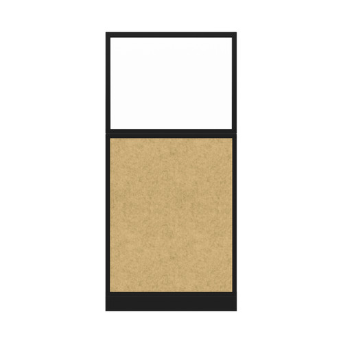 Hush Panel Electrical 6'h x 3'w Acoustic Control Beige with Clear Poly with Matte Black Frame