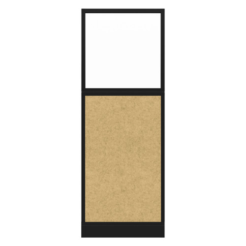 Hush Panel Electrical 6'h x 2'w Acoustic Control Beige with Clear Poly with Matte Black Frame