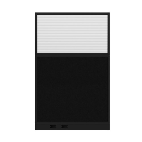 Hush Panel Electrical 6'h x 4'w Acoustic Control Black with Fluted Poly with Matte Black Frame
