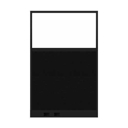 Hush Panel Electrical 6'h x 4'w Acoustic Control Black with Frosted Poly with Matte Black Frame