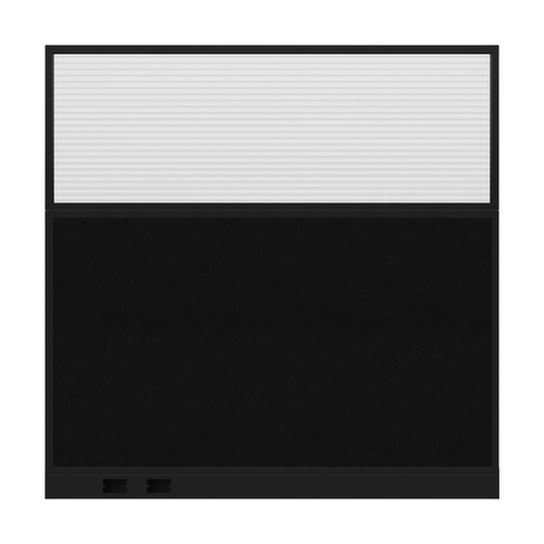 Hush Panel Electrical 6'h x 6'w Acoustic Control Black with Fluted Poly with Matte Black Frame