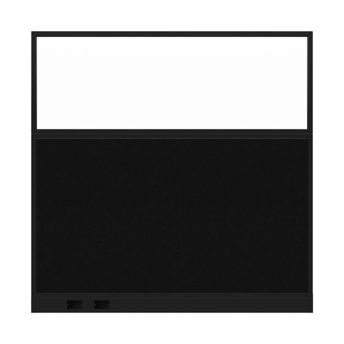 Hush Panel Electrical 6'h x 6'w Acoustic Control Black with Clear Poly with Matte Black Frame