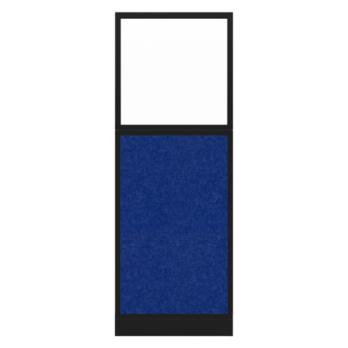 Hush Panel Electrical 6'h x 2'w Acoustic Control Blue with Clear Poly with Matte Black Frame