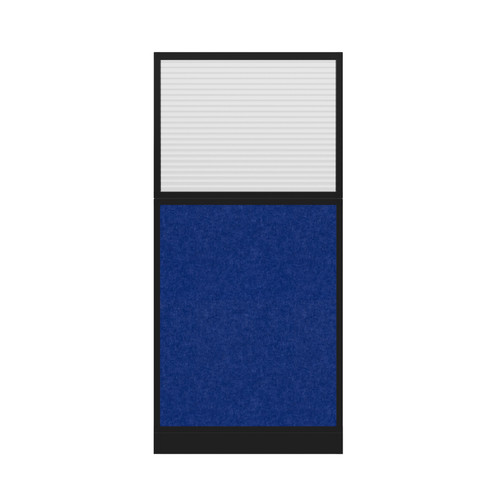 Hush Panel Electrical 6'h x 3'w Acoustic Control Blue with Fluted Poly with Matte Black Frame