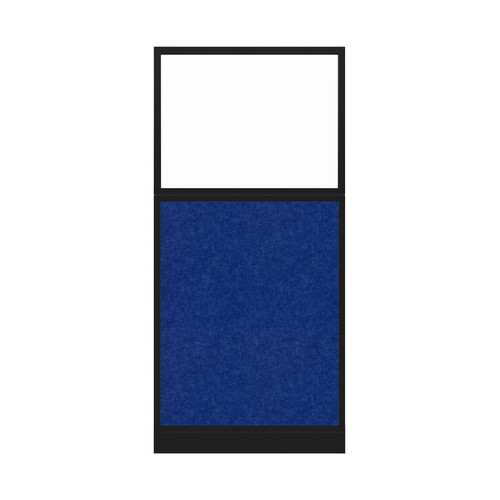 Hush Panel Electrical 6'h x 3'w Acoustic Control Blue with Clear Poly with Matte Black Frame