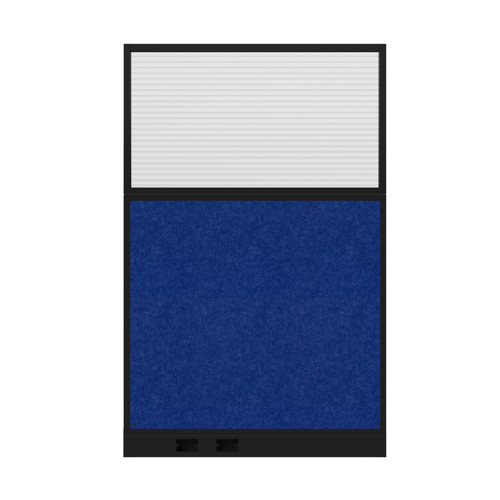 Hush Panel Electrical 6'h x 4'w Acoustic Control Blue with Fluted Poly with Matte Black Frame