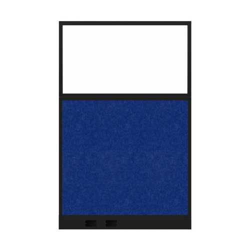 Hush Panel Electrical 6'h x 4'w Acoustic Control Blue with Clear Poly with Matte Black Frame