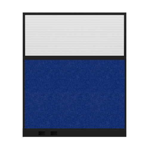 Hush Panel Electrical 6'h x 5'w Acoustic Control Blue with Fluted Poly with Matte Black Frame