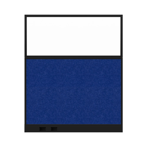 Hush Panel Electrical 6'h x 5'w Acoustic Control Blue with Clear Poly with Matte Black Frame