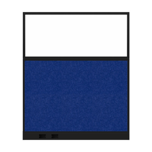 Hush Panel Electrical 6'h x 5'w Acoustic Control Blue with Frosted Poly with Matte Black Frame