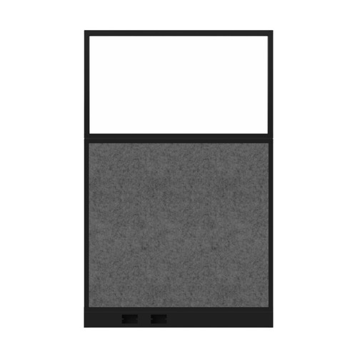 Hush Panel Electrical 6'h x 4'w Acoustic Control Dark Gray with Clear Poly with Matte Black Frame