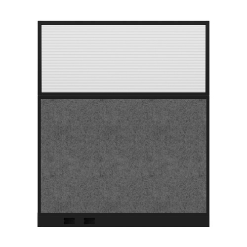 Hush Panel Electrical 6'h x 5'w Acoustic Control Dark Gray with Fluted Poly with Matte Black Frame