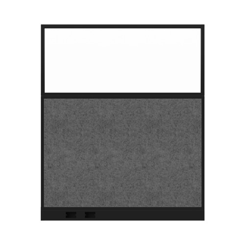 Hush Panel Electrical 6'h x 5'w Acoustic Control Dark Gray with Clear Poly with Matte Black Frame
