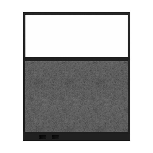 Hush Panel Electrical 6'h x 5'w Acoustic Control Dark Gray with Frosted Poly with Matte Black Frame