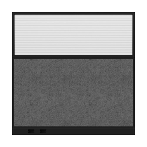 Hush Panel Electrical 6'h x 6'w Acoustic Control Dark Gray with Fluted Poly with Matte Black Frame