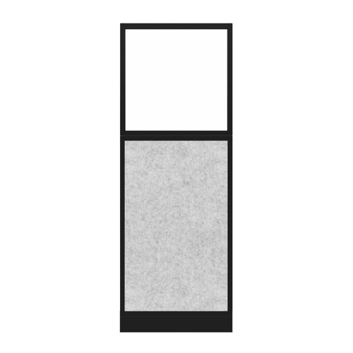 Hush Panel Electrical 6'h x 2'w Acoustic Control Marble Gray with Frosted Poly with Matte Black Frame