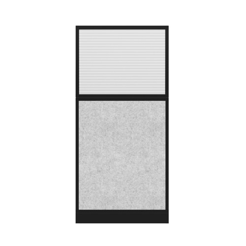 Hush Panel Electrical 6'h x 3'w Acoustic Control Marble Gray with Fluted Poly with Matte Black Frame