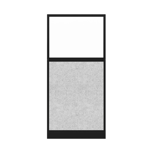 Hush Panel Electrical 6'h x 3'w Acoustic Control Marble Gray with Clear Poly with Matte Black Frame