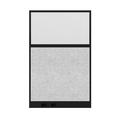 Hush Panel Electrical 6'h x 4'w Acoustic Control Marble Gray with Fluted Poly with Matte Black Frame