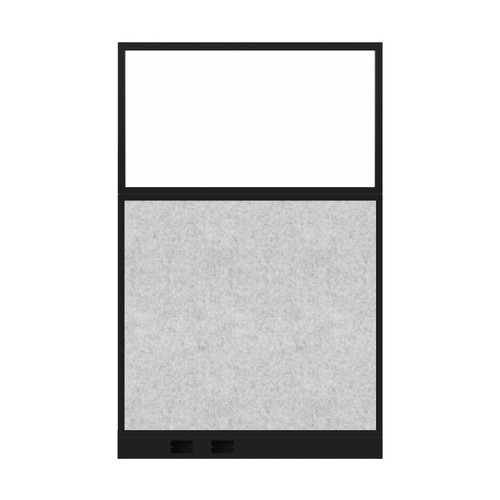 Hush Panel Electrical 6'h x 4'w Acoustic Control Marble Gray with Clear Poly with Matte Black Frame