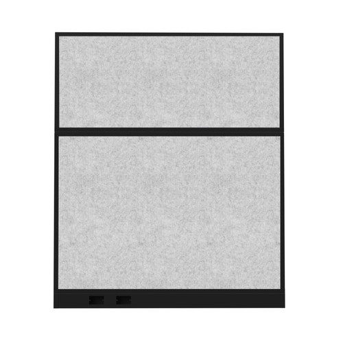 Hush Panel Electrical 6'h x 5'w Acoustic Control Marble Gray with Matte Black Frame
