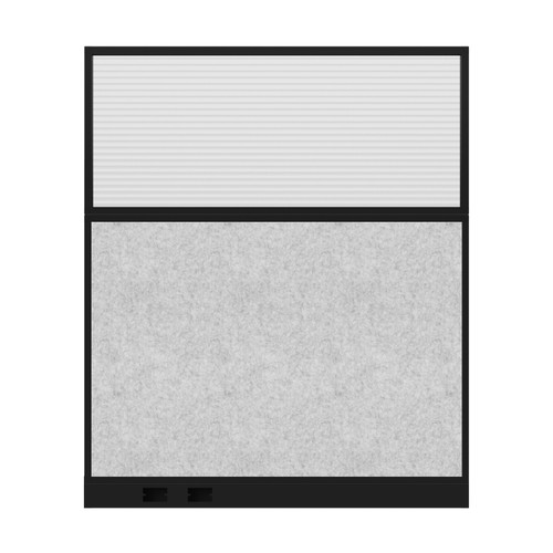 Hush Panel Electrical 6'h x 5'w Acoustic Control Marble Gray with Fluted Poly with Matte Black Frame