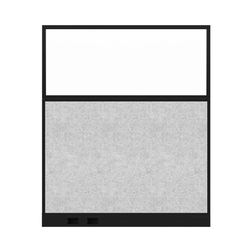 Hush Panel Electrical 6'h x 5'w Acoustic Control Marble Gray with Clear Poly with Matte Black Frame