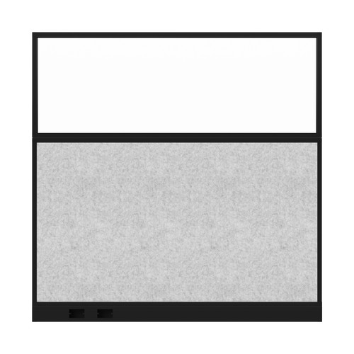 Hush Panel Electrical 6'h x 6'w Acoustic Control Marble Gray with Clear Poly with Matte Black Frame