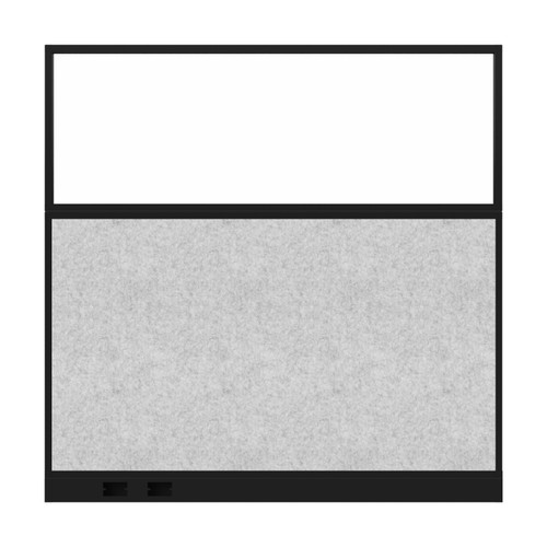 Hush Panel Electrical 6'h x 6'w Acoustic Control Marble Gray with Frosted Poly with Matte Black Frame