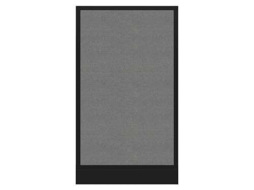 Configurable Acoustic Cubicle Partition Electric Hush Panel 2' x 4' Cloud Gray Woven Woven Fabric Black Trim