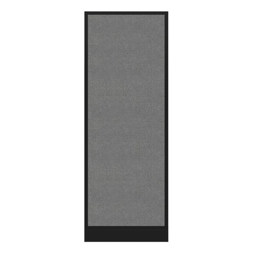 Configurable Acoustic Cubicle Partition Electric Hush Panel 2' x 6' Cloud Gray Woven Woven Fabric Black Trim