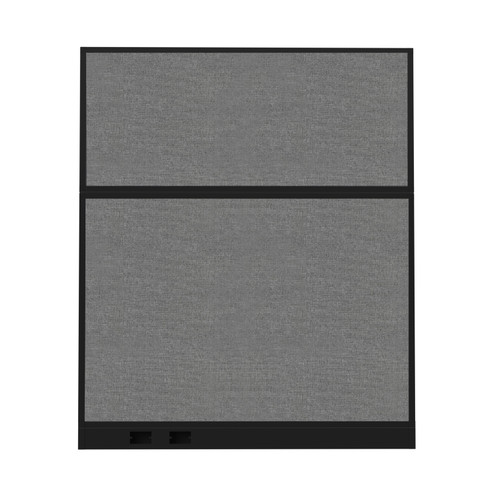 Configurable Acoustic Cubicle Partition Electric Hush Panel 5' x 6' Cloud Gray Woven Fabric Black Trim
