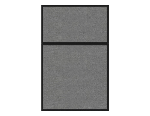 Portable and Acoustic Partition Hush Panel Configurable Cubicle Partition 4' x 6' Cloud Gray Woven Fabric Black Trim