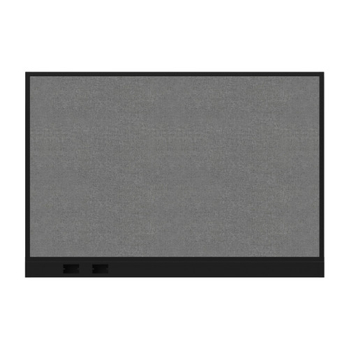 Configurable Acoustic Cubicle Partition Electric Hush Panel 6' x 4' Cloud Gray Woven Fabric Black Trim
