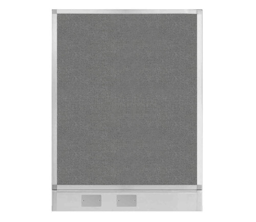 Configurable Acoustic Cubicle Partition Electric Hush Panel 3' x 4' Cloud Gray Woven Fabric w/ Electric Channel