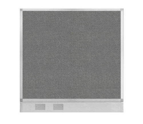 Configurable Acoustic Cubicle Partition Electric Hush Panel 4' x 4' Cloud Gray Woven Fabric w/ Electric Channel