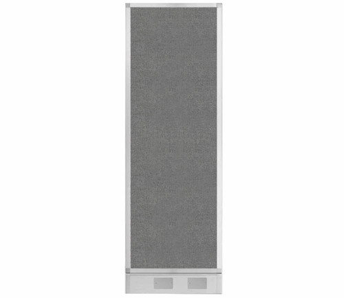 Configurable Acoustic Cubicle Partition Electric Hush Panel 2' x 6' Cloud Gray Woven Fabric w/ Electric Channel