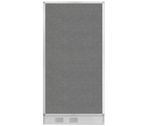 Configurable Acoustic Cubicle Partition Electric Hush Panel 3' x 6' Cloud Gray Woven Fabric w/ Electric Channel
