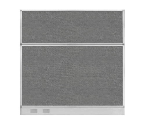 Configurable Acoustic Cubicle Partition Electric Hush Panel 6' x 6' Cloud Gray Woven Fabric w/ Electric Channel