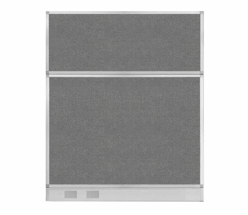 Configurable Acoustic Cubicle Partition Electric Hush Panel 5' x 6' Cloud Gray Woven Fabric w/ Electric Channel