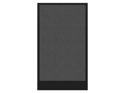 Configurable Acoustic Cubicle Partition Electric Hush Panel 2' x 4' Charcoal Gray Woven Fabric Black Trim
